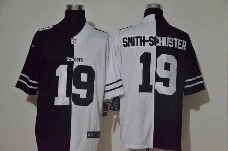 Men Pittsburgh Steelers #19 Smith-schuster Black white Half version 2020 Nike NFL Jerseys